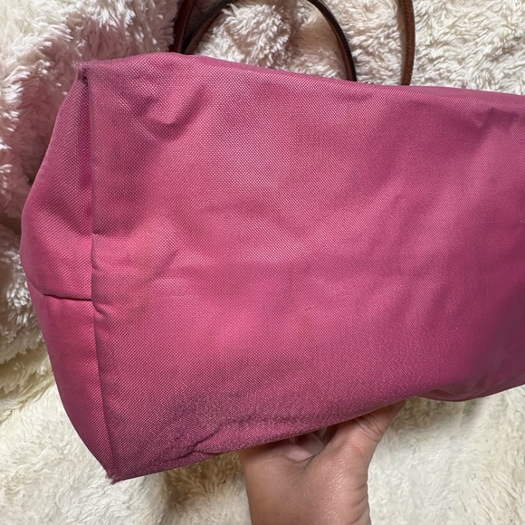 Longchamp Pink Tote with Brown Leather Trim - Picture 6 of 7